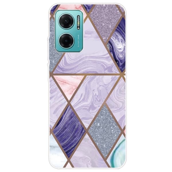 Marmormotiv Xiaomi Redmi Note 11E skal - Trianglar Och Diamantmarmor multifärg