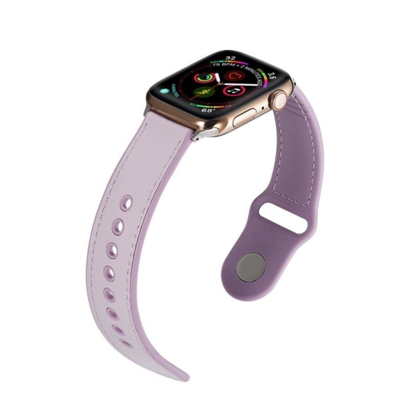 Apple Watch serie 4 44mm ægte læderurrem - lilla Purple