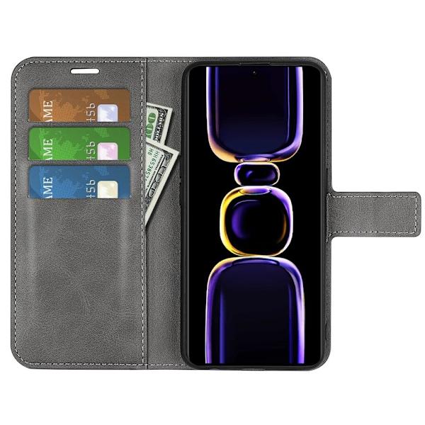 Lompakko Nahkakotelo For Xiaomi Redmi K60 / K60 Pro - Harmaa Silver grey