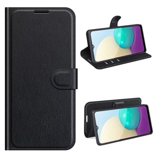 Klassisk Samsung Galaxy A02 flip etui - Sort Black
