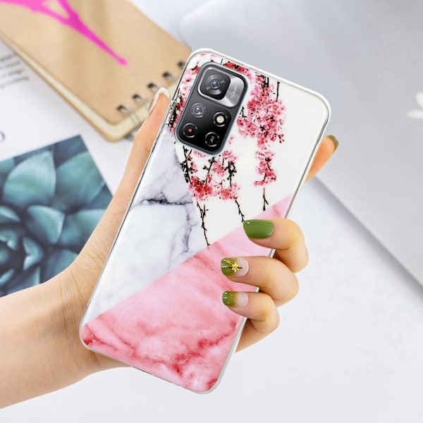 Marmormotiv Xiaomi Redmi Note 11T 5G / Xiaomi Redmi Note 11S 5G skal - Plommonblomma Rosa