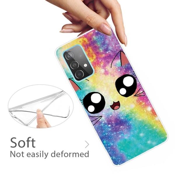 Deco Samsung Galaxy A73 Etui - Regnbue Kat Multicolor