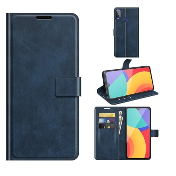 Wallet-style Læder Etui til Alcatel 1l (2021) - Blå Blue