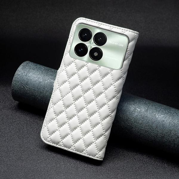 Rombemønster, matt flip-deksel for Xiaomi Redmi K70E - Hvit White