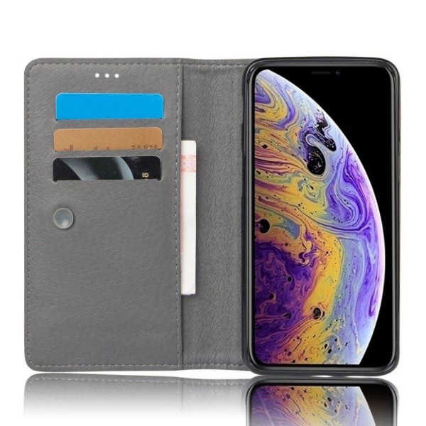 Crazy Horse iPhone Xs Max plånboksfodral i läder - blå Blå