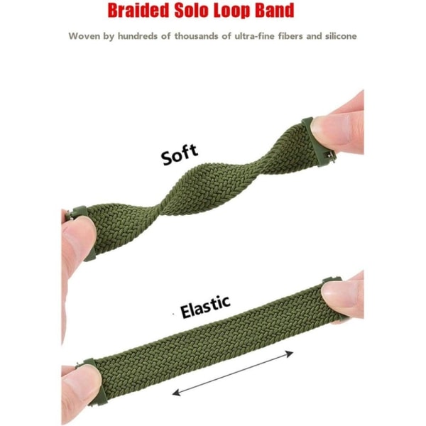 Elastic braid nylon watch strap for Samsung Galaxy Watch 4 Yel