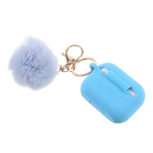AirPods Pro silikone Hårbold pynt etui - Babyblå Blue