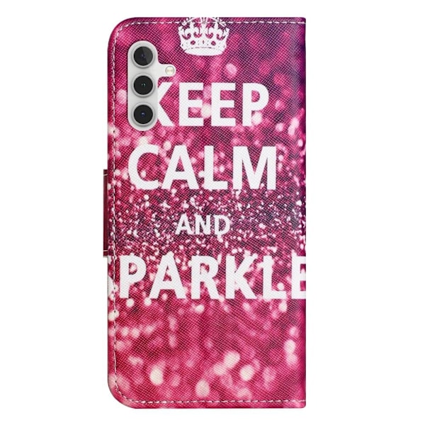 Wonderland Samsung Galaxy A54 Läppäkotelo - Keep Calm And Sparkle Pink