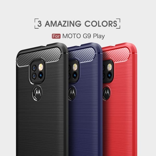 Carbon Flex Etui Motorola Moto G9 Play - Svart Black
