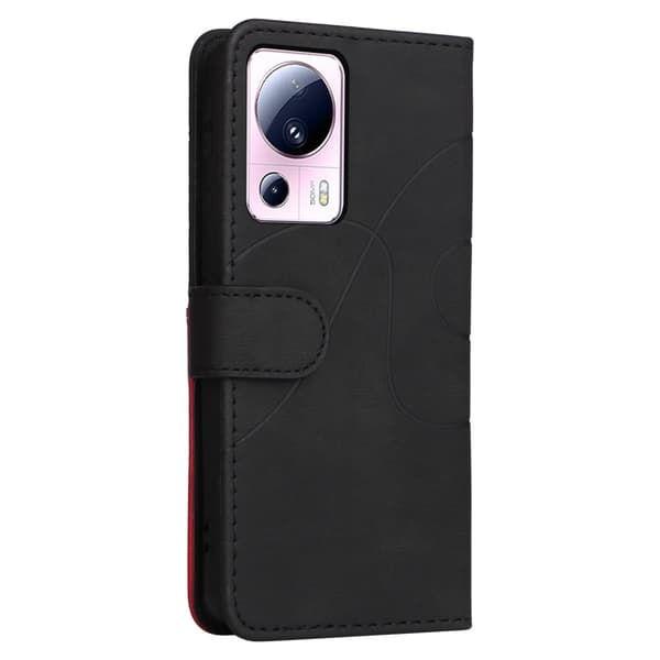 Tekstureret Xiaomi Civi 2 / Xiaomi 13 Lite læderetui med rem - Sort Black