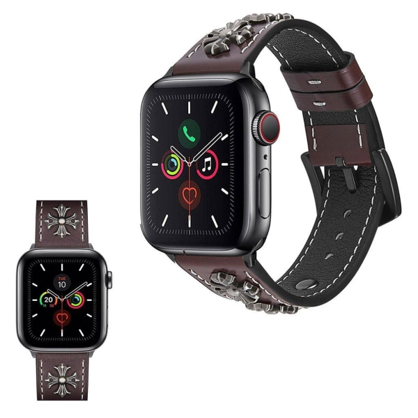 Apple Watch Series 5 / 4 40mm genuine cool cross leather watch b Röd