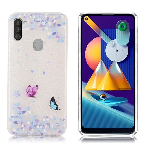 Deco Samsung Galaxy M11 kuoret - Perhonen ja kukka Multicolor