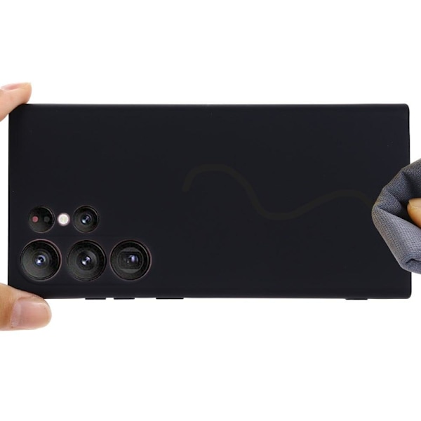Matta nestesilikoninen kuori Samsung Galaxy S23 Ultra - Musta Black