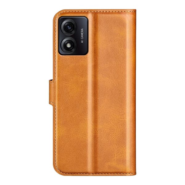 Læretui med Lommebok til Motorola Moto E13 - Gul Yellow