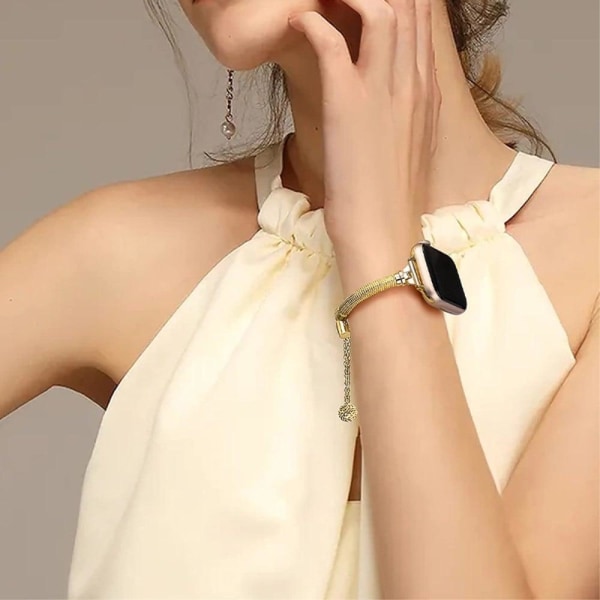 Apple Watch (41mm) elegant rhinestone watch strap - Gold Guld