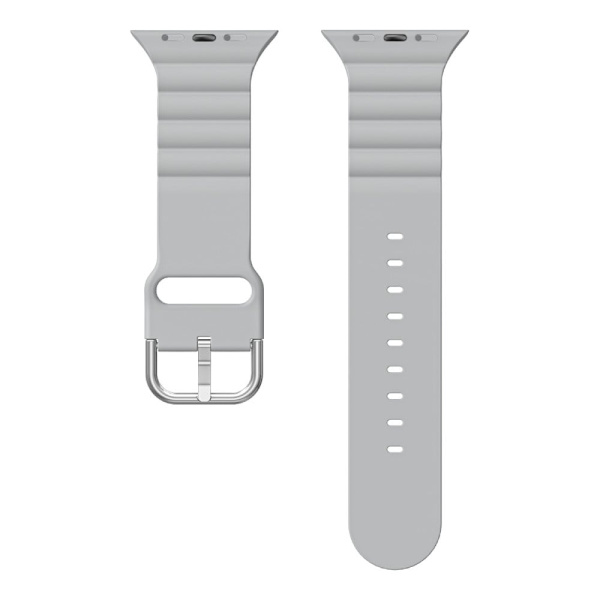 Apple Watch (45 mm) vandret stribet silikoneurrem - Grå Silver grey