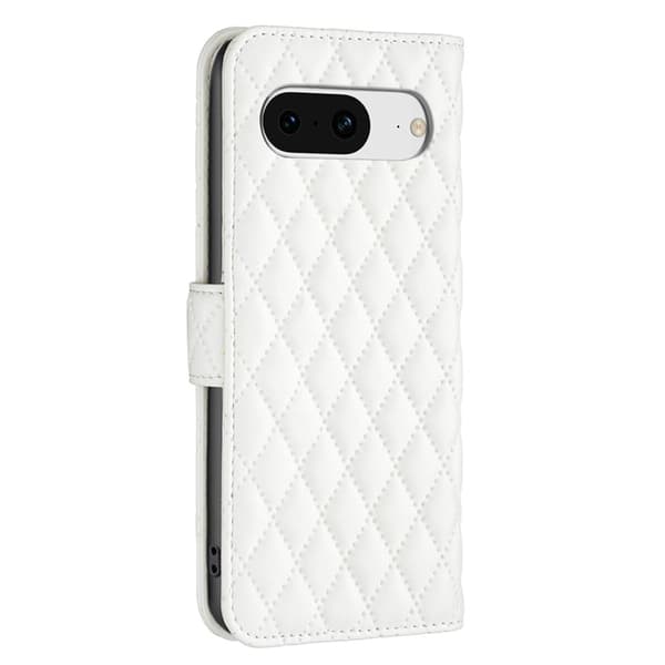 Rhombus mat Google Pixel 8 flip etui - Hvid White