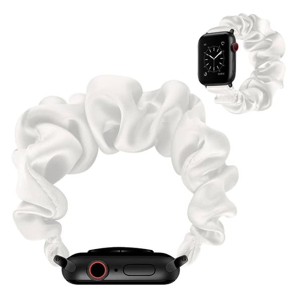 Apple Watch 40 mm elastisk urrem i enkelt design - Hvid / Størrelse: L White