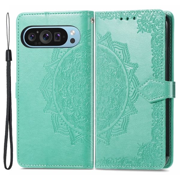 Mandala Google Pixel 9 Pro XL nahkakotelo - Vihreä Green