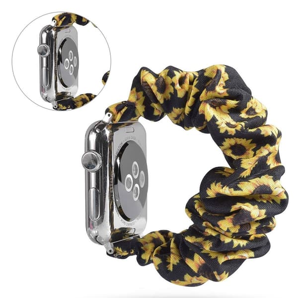 Apple Watch Series 5 44mm kangaskuvioinen kellonauha - String Auringonkukkia Yellow
