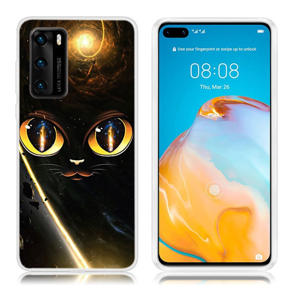 Deco Huawei P40 deksel - Katt Multicolor