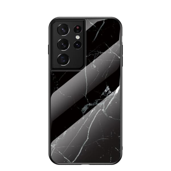Fantasy marmor Samsung Galaxy S21 Ultra cover - sort Black