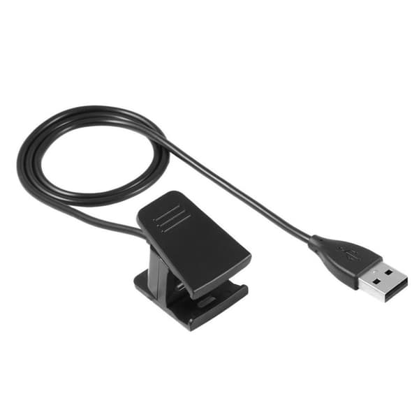 Fitbit Charge 2 USB ladnings kabel med klemme - svart Black