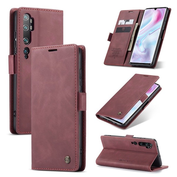 CaseMe Xiaomi Mi CC9 Pro / Mi Note 10 Pro / Note 10 Vintage kotelot - Punainen Red