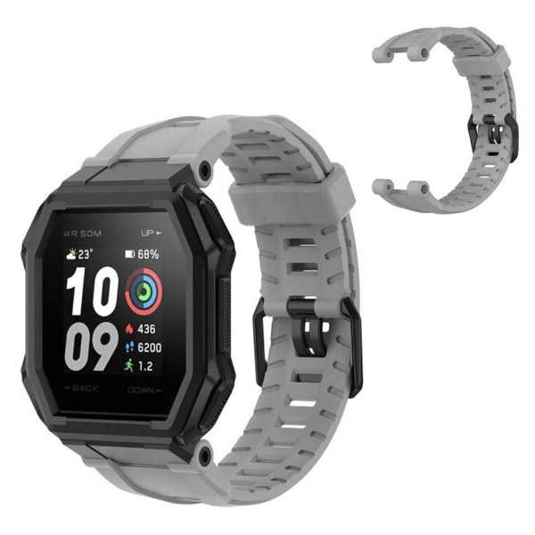 Amazfit Ares kestävä silikonikellonauha - Harmaa Silver grey