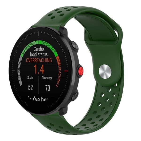 22mm Polar Vantage M silikone Urrem - Militærgrøn Green
