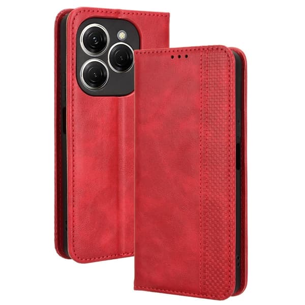 Bofink Vintage Tecno Spark 20 Pro nahkakotelo - Punainen Red