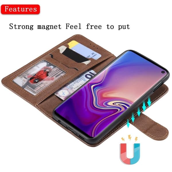 Samsung Galaxy S10e dæk mønster hybrud etui - Brun Brown