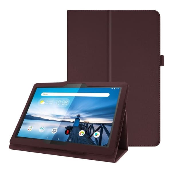 Lenovo Tab P10 Litchi Skinnetui - Mokka Brown