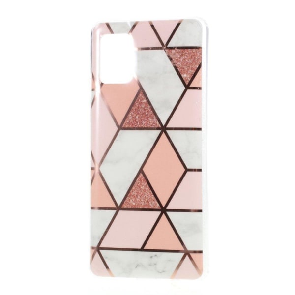 Marble design Samsung Galaxy A71 5G cover - Pink / Rosaguld / Hvid Pink