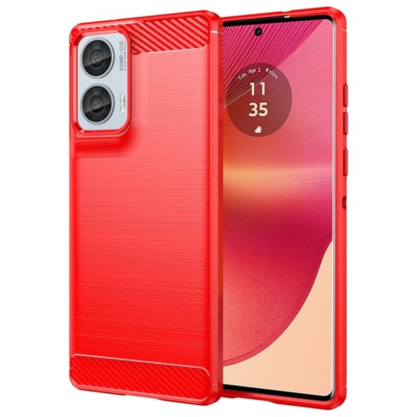 Carbon Flex Motorola Edge 50 Fusion kotelot - Punainen Red