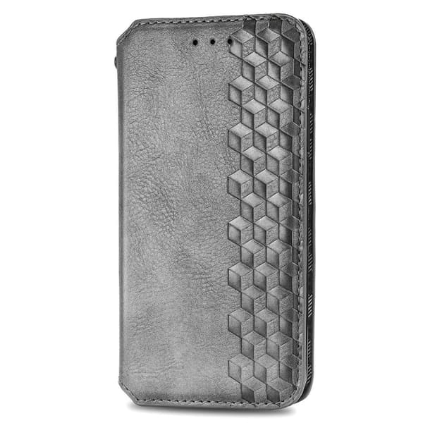 Nahkakotelo With A Stylish Rhombus Imprint For Xiaomi Poco M5 - Harmaa Silver grey