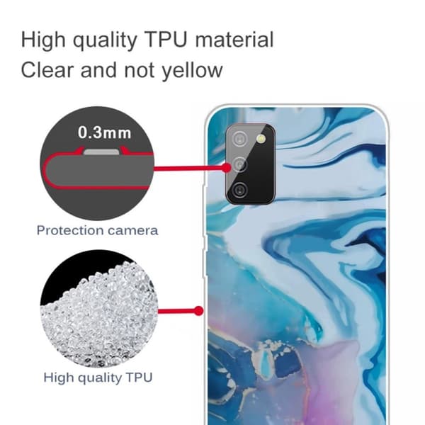 Marble Samsung Galaxy A02s Etui - Blå Splash Blue