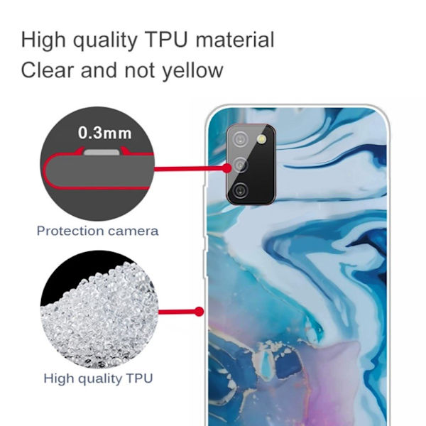 Marble Samsung Galaxy A02s Etui - Blue Splash Blue
