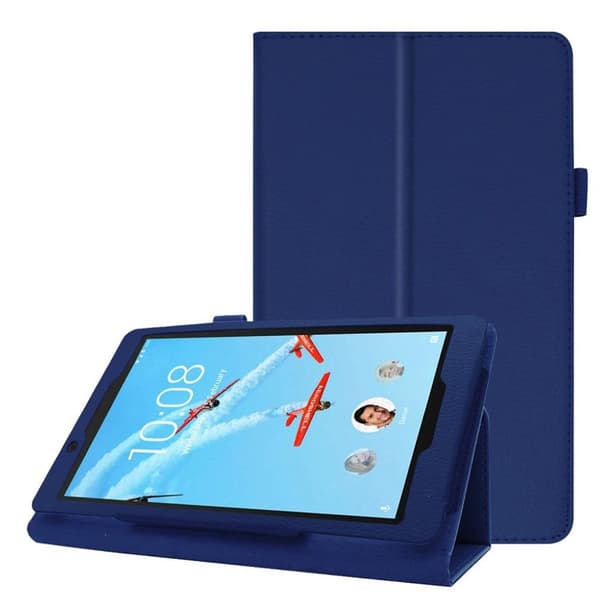 Lenovo Tab E8 litchi-nahkakotelo - Tummansininen Blue