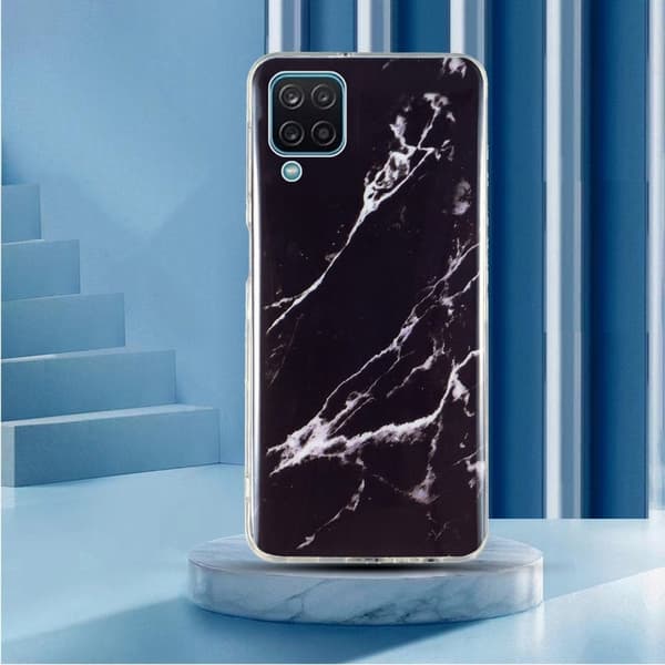 Marble Samsung Galaxy A12 5G Etui - Svart Black