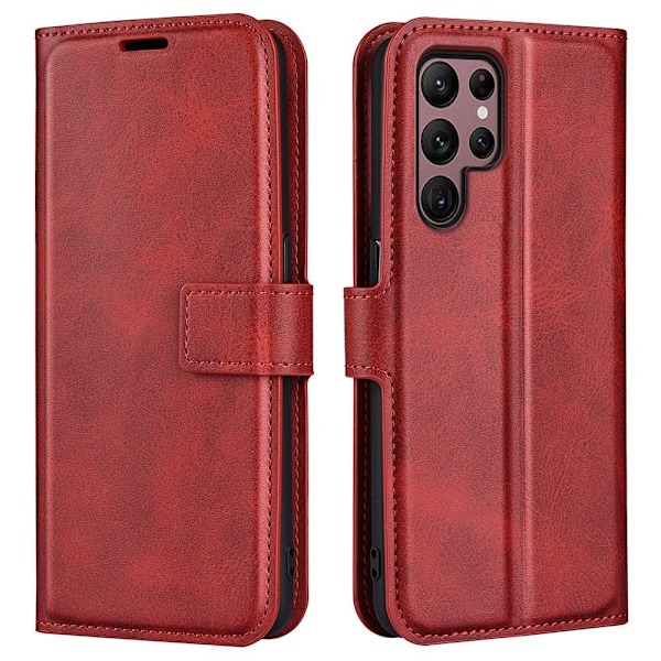Lompakko Nahkakotelo For Samsung Galaxy S23 Ultra - Punainen Red
