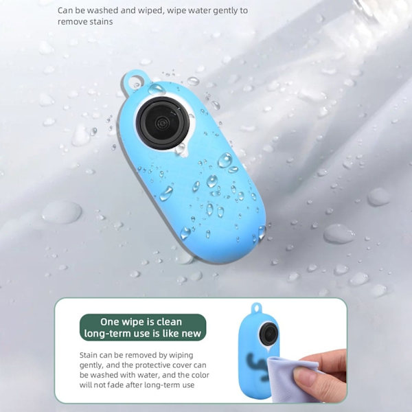 Insta360 Go2 silikone cover med snor - Blå Blue