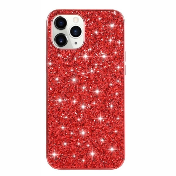 Glitter etui til iPhone 12 / 12 Pro - Rød Red