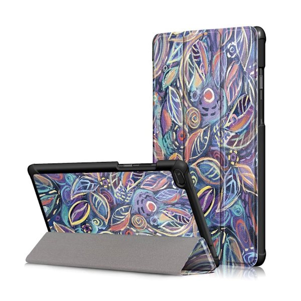 Lenovo Tab E8 mönstrat flipfodral i läder - Blad multifärg