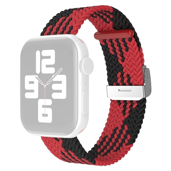 Apple Watch (41mm) enkel nylon-urrem - Z / Sort Rød Red