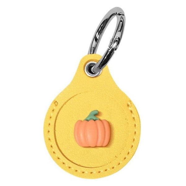 AirTags cute fruit design leather cover - Pumpkin / Yellow Gul