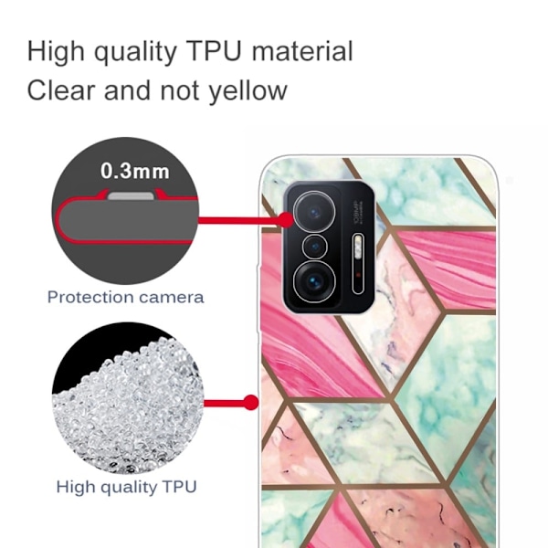 Marble Xiaomi 11T / 11T Pro Suojakotelo - Värikäs Marble Tile Multicolor