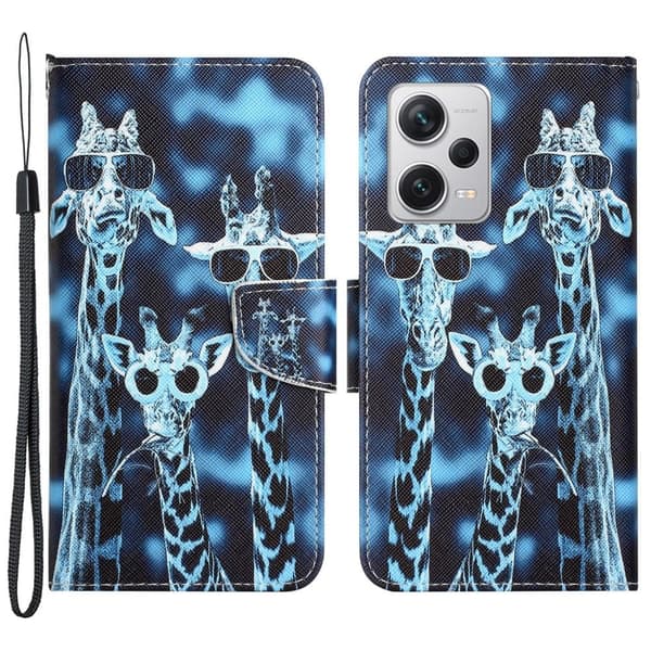 Wonderland Xiaomi Poco X5 Pro / Redmi Note 12 Pro / 12 Pro Speed Flip Etui - Giraffer Blue