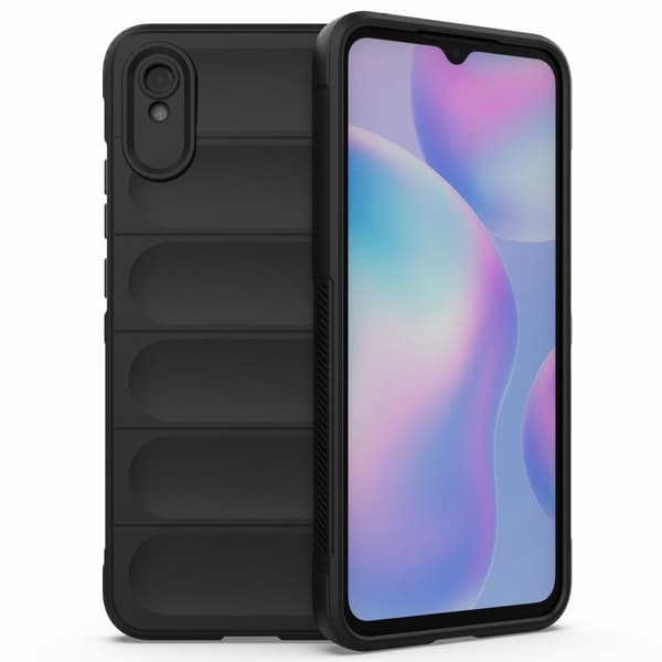 Mjukt greppformat Xiaomi Redmi 9A skal - Svart Svart