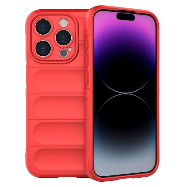 Blødt grebsformet cover til iPhone 15 Pro - Rød Red